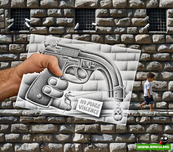 Фото + рисунок от Ben Heine