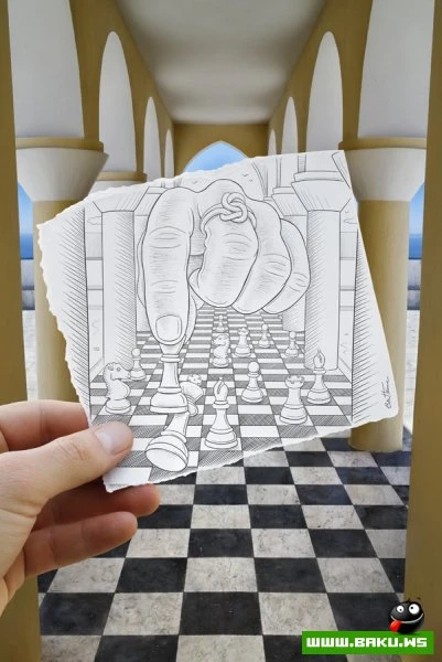 Фото + рисунок от Ben Heine