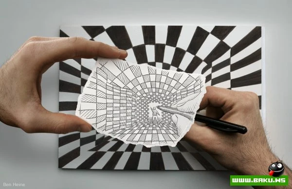 Фото + рисунок от Ben Heine