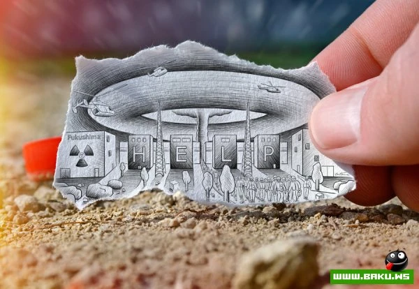 Фото + рисунок от Ben Heine