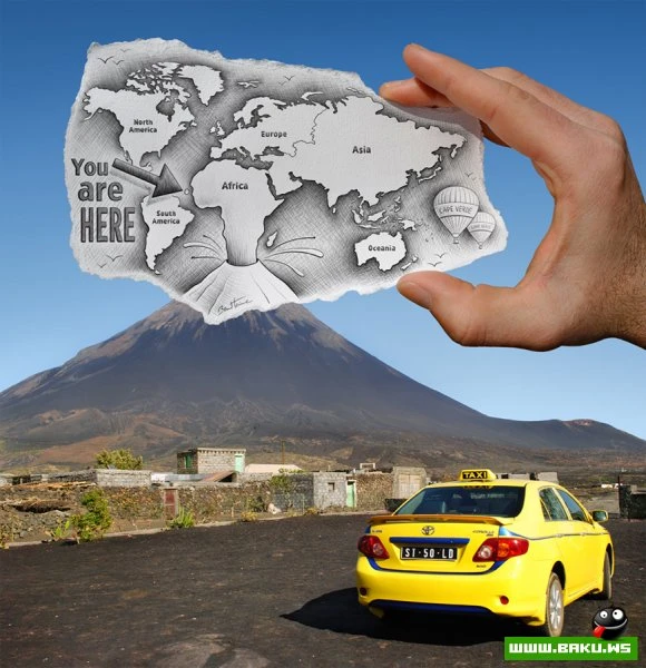 Фото + рисунок от Ben Heine