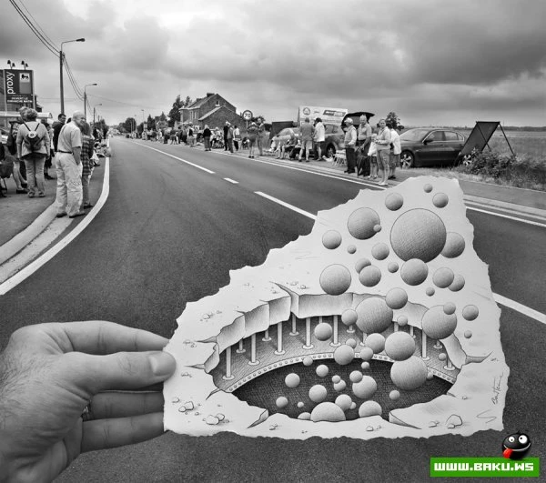 Фото + рисунок от Ben Heine