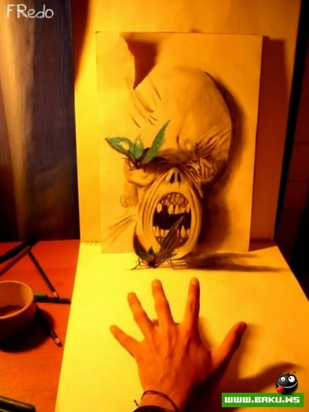 Анаморфные 3D-рисунки Fredo