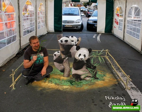 Уличные 3D-рисунки Николая Арндта