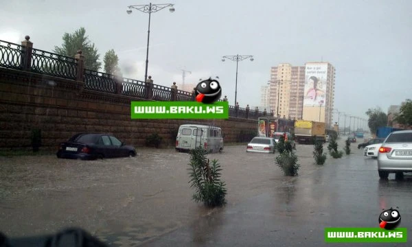 В некоторых районах Баку прошли сильные дожди [фото]