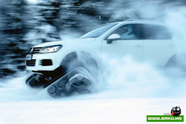 Шведы превратили Volkswagen Touareg в гусеничный снегоход