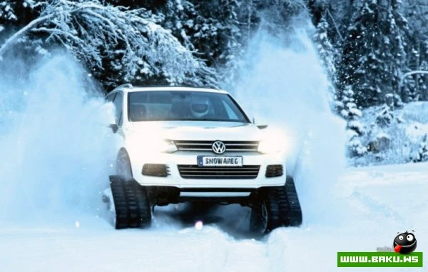 Шведы превратили Volkswagen Touareg в гусеничный снегоход