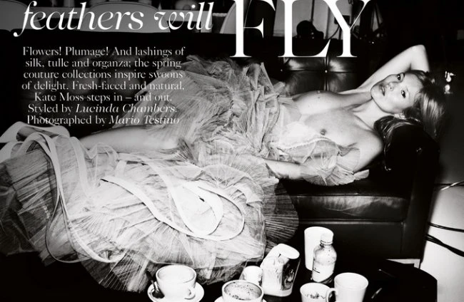 Кейт Мосс и Марио Тестино в Vogue UK