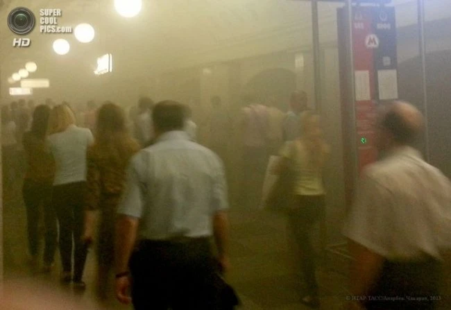 Пожар в Московском метро (видео)