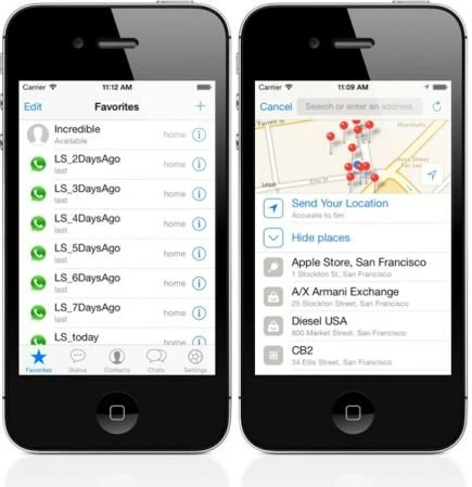 Появились официальные скриншоты WhatsApp для iOS 7