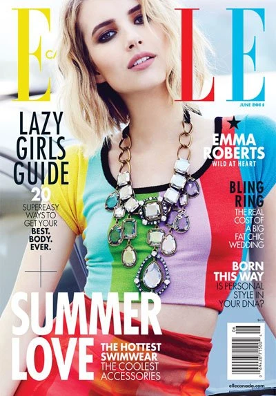 Эмма Робертс в июньском номере Elle Canada