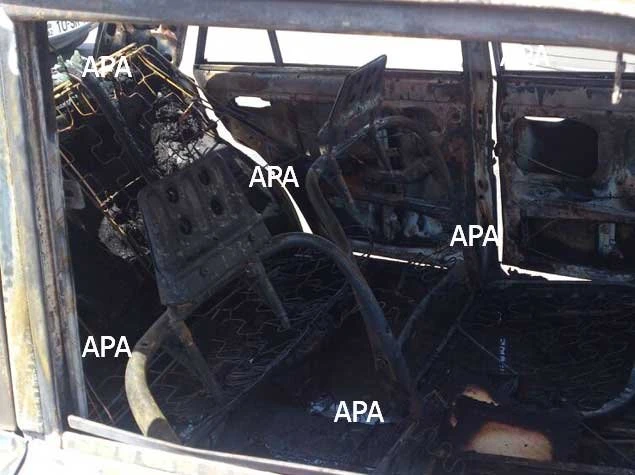 В Баку перед заправкой сгорел автомобиль