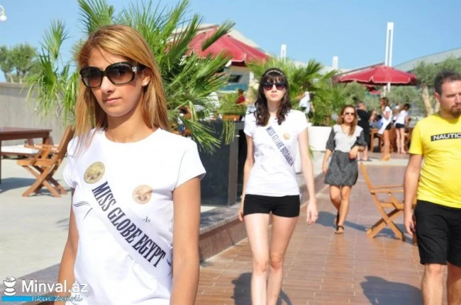 Участницы «Miss Globe İnternational» отдыхают в Khazar Islands (видео)
