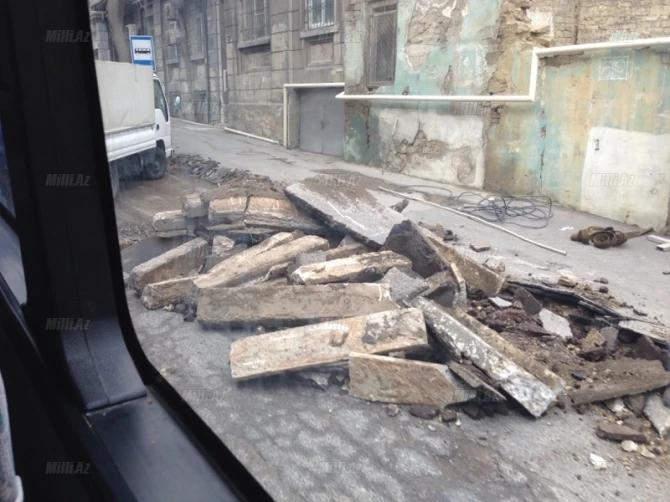 В центре Баку образовалась большая пробка