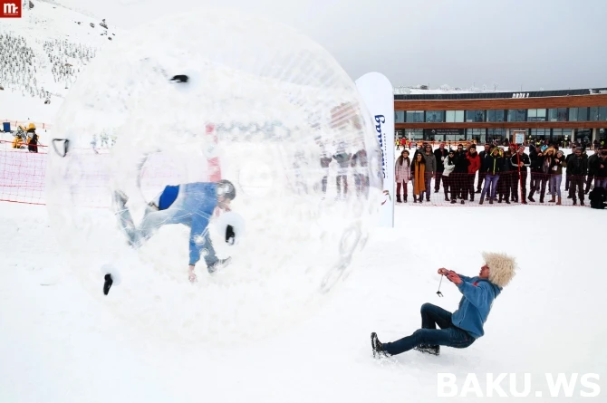 Впервые в Азербайджане с успехом состоялся экстремальный проект JAGUAR SnowBowling (видео)