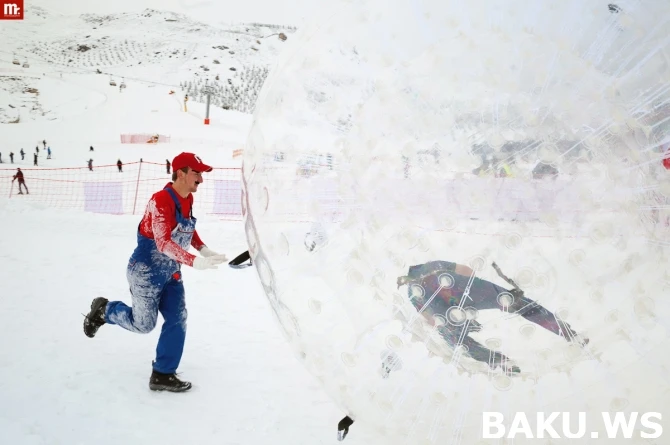 Впервые в Азербайджане с успехом состоялся экстремальный проект JAGUAR SnowBowling (видео)