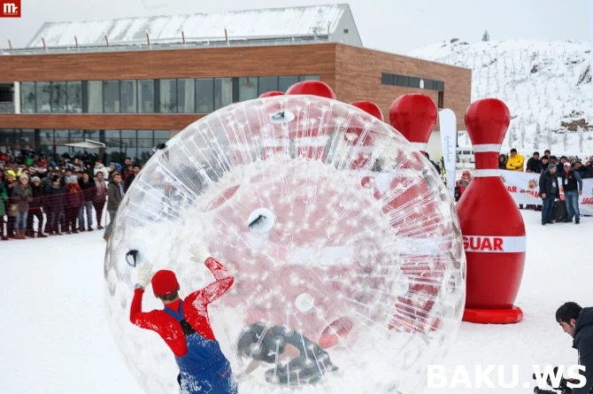 Впервые в Азербайджане с успехом состоялся экстремальный проект JAGUAR SnowBowling (видео)