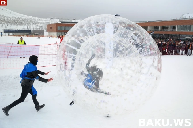 Впервые в Азербайджане с успехом состоялся экстремальный проект JAGUAR SnowBowling (видео)