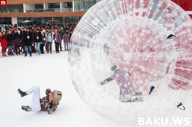 Впервые в Азербайджане с успехом состоялся экстремальный проект JAGUAR SnowBowling (видео)