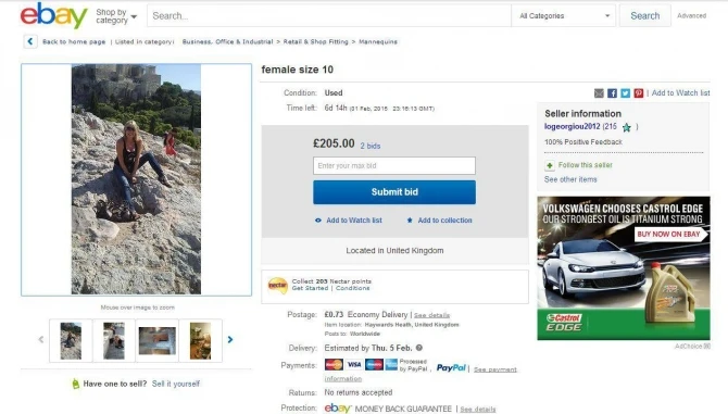 Британка выставила себя на аукцион eBay в поисках 