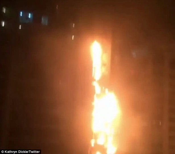 В Дубае загорелся один из высочайших небоскребов (видео)