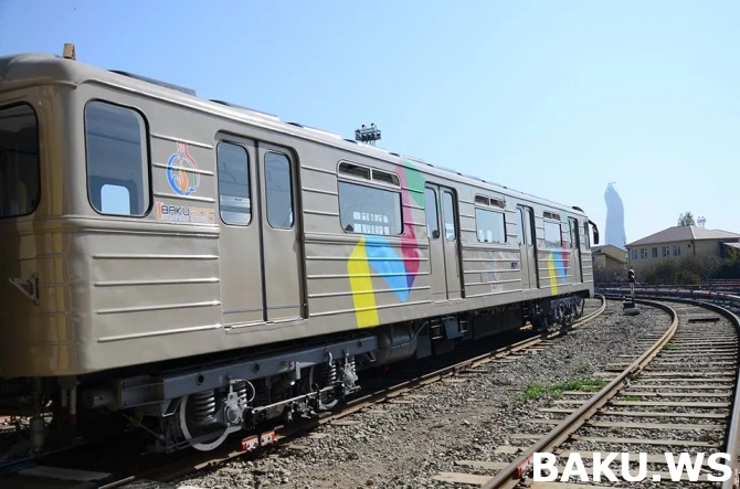 Bakı metrosunun ilk Avropa oyunları üçün gətirilmiş yeni vaqonlar