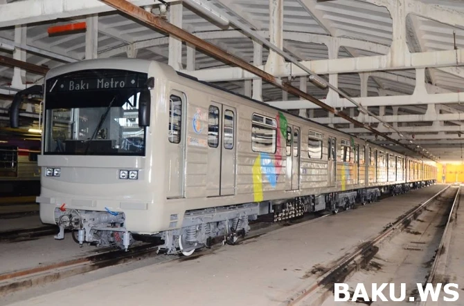 Bakı metrosunun ilk Avropa oyunları üçün gətirilmiş yeni vaqonlar