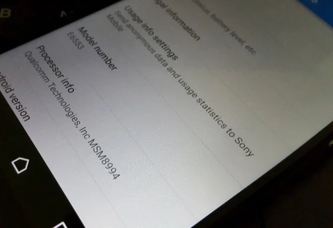 Шпионские снимки Sony Xperia Z4