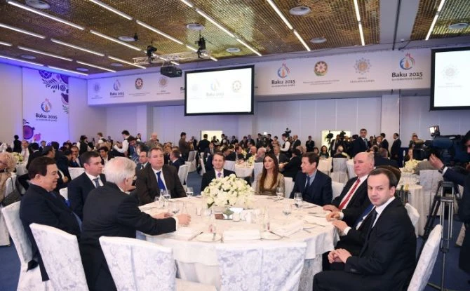 Мехрибан Алиева на презентации первых Европейских игр «Баку-2015» в Москве