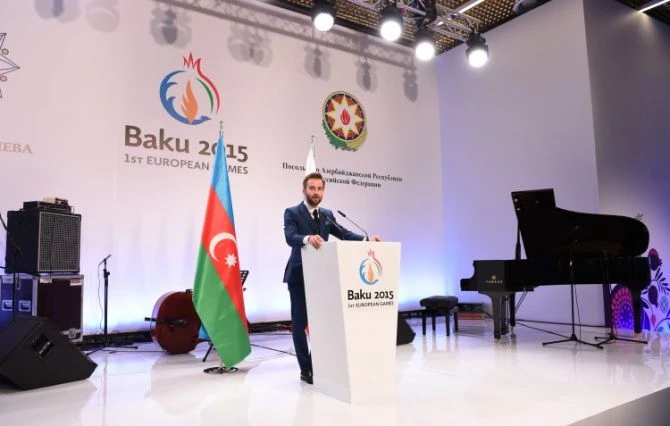 Мехрибан Алиева на презентации первых Европейских игр «Баку-2015» в Москве