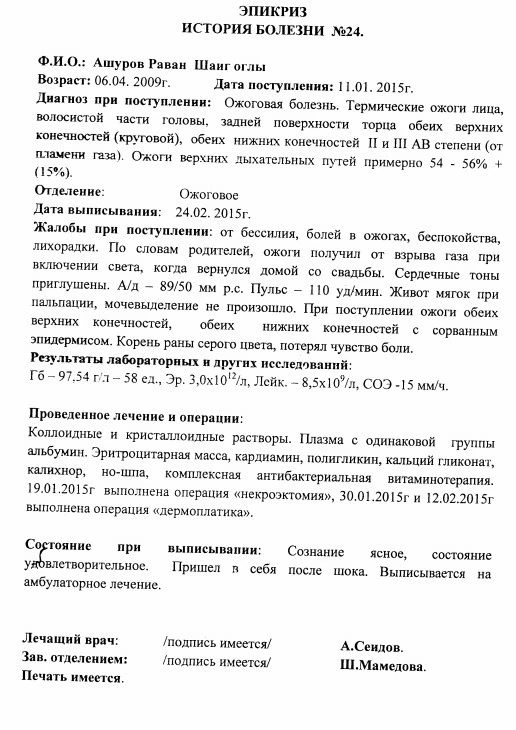 Сильные ожоги в результате взрыва: маленький Раван нуждается в срочной помощи