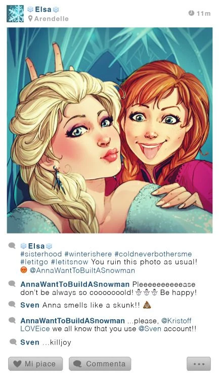 Если бы диснеевские персонажи завели страницы в Instagram