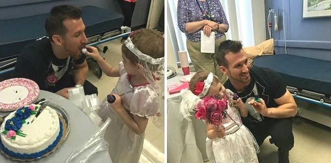 4-летняя девочка, болеющая раком, «вышла замуж» за медбрата (видео)