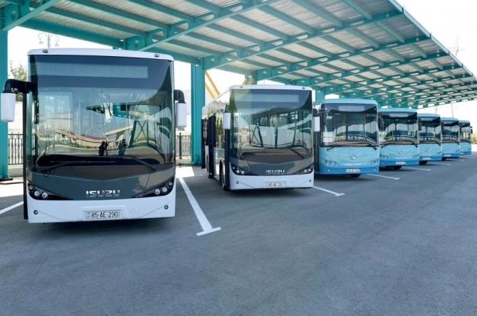 В Нахчыван привезли новые автобусы