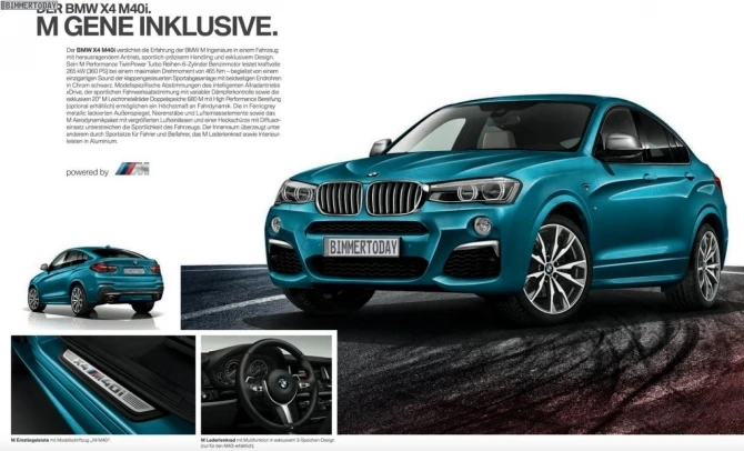 Официальные фото BMW X4 M40i просочились в интернет