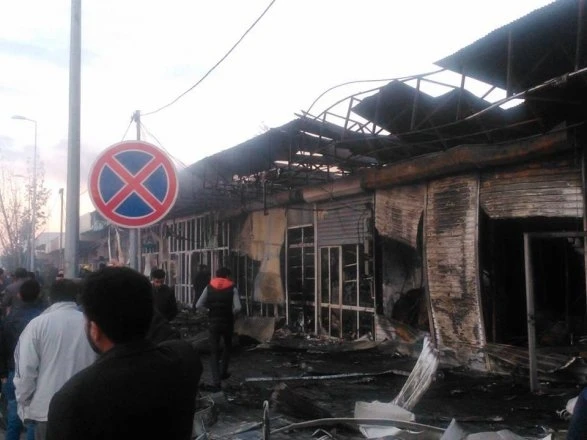 В Саатлинском районе сгорел рынок