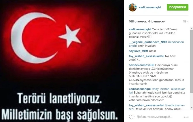 Şou-biznes nümayəndələrimizdən  Türkiyəyə başsağlığı (FOTO)