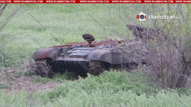 Müdafiə Nazirliyi vurulmuş tank haqda açıqlama verdi (FOTO)