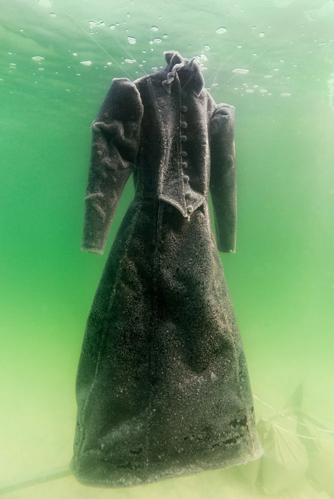 Художница создала скульптуру, оставив в море платье на 2 года (фото)