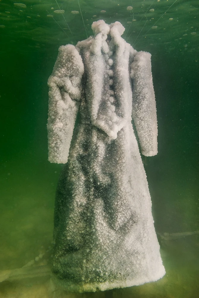 Художница создала скульптуру, оставив в море платье на 2 года (фото)