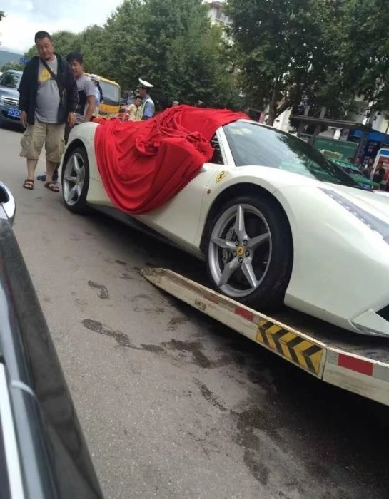 Два суперкара Ferrari попали в ДТП из-за щенка (фото)