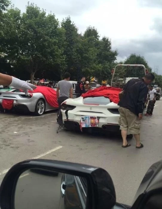 Два суперкара Ferrari попали в ДТП из-за щенка (фото)