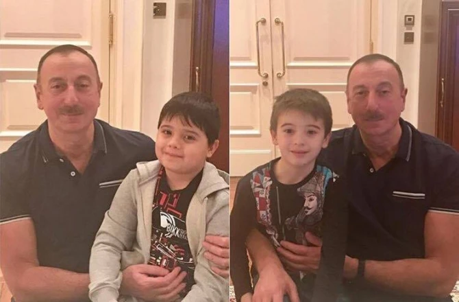 Ильхам Алиев за столом именинника - ФОТО