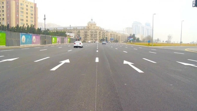 Bakının ən təhlükəli yolu təmir olundu (FOTO)