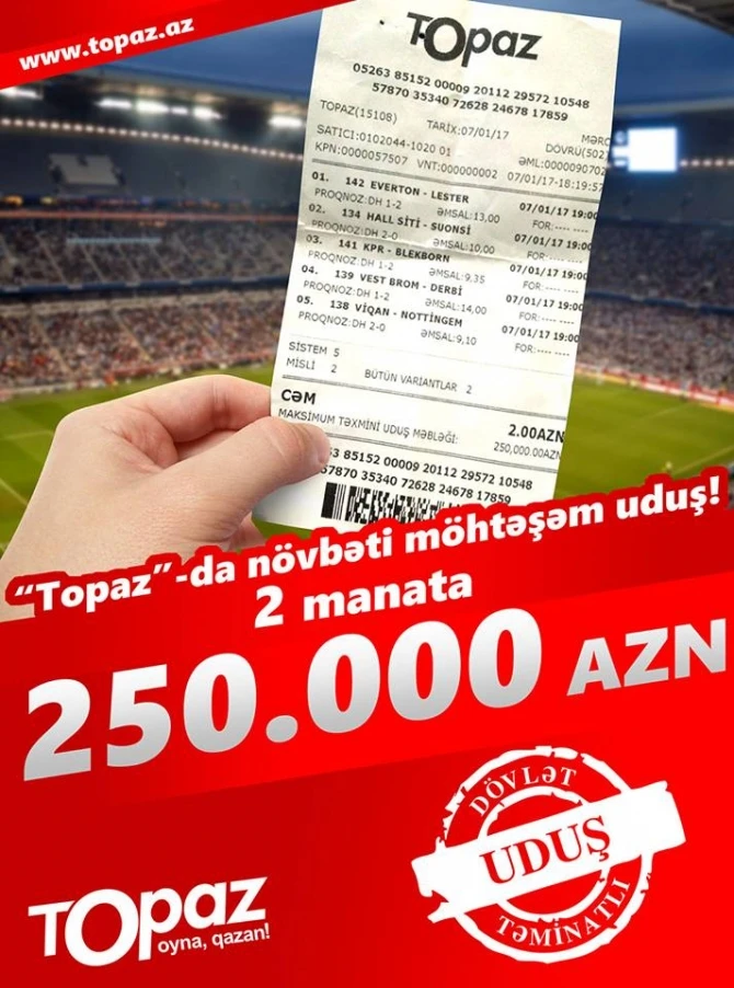 Mərc oyunundan 2 manata 250 min manat qazandı (FOTO)
