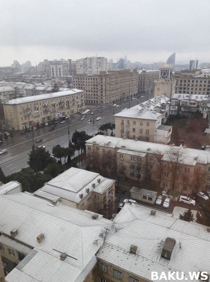 Панорамы снежного Баку (фото, видео)