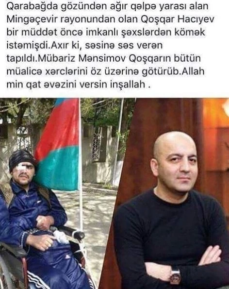 Мубариз Мансимов взял на себя лечение раненого военнослужащего (фото)