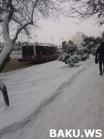 Qarlı Bakıdan möhtəşəm mənzərə (VİDEO, FOTO)