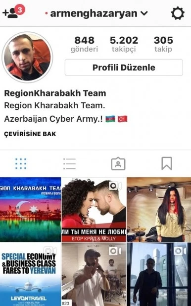 Erməni müğənninin instaqram hesabında Azərbaycan dövlət himni səsləndi (FOTO/VİDEO)