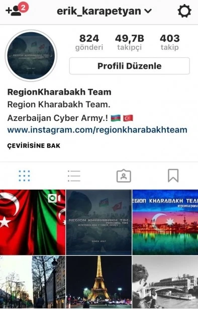 Erməni müğənninin instaqram hesabında Azərbaycan dövlət himni səsləndi (FOTO/VİDEO)